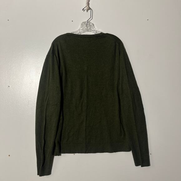 Eddie Bauer Cotton Cashmere V Neck Green Pullover Sweater Men's Size‎ Large - Picture 3 of 6